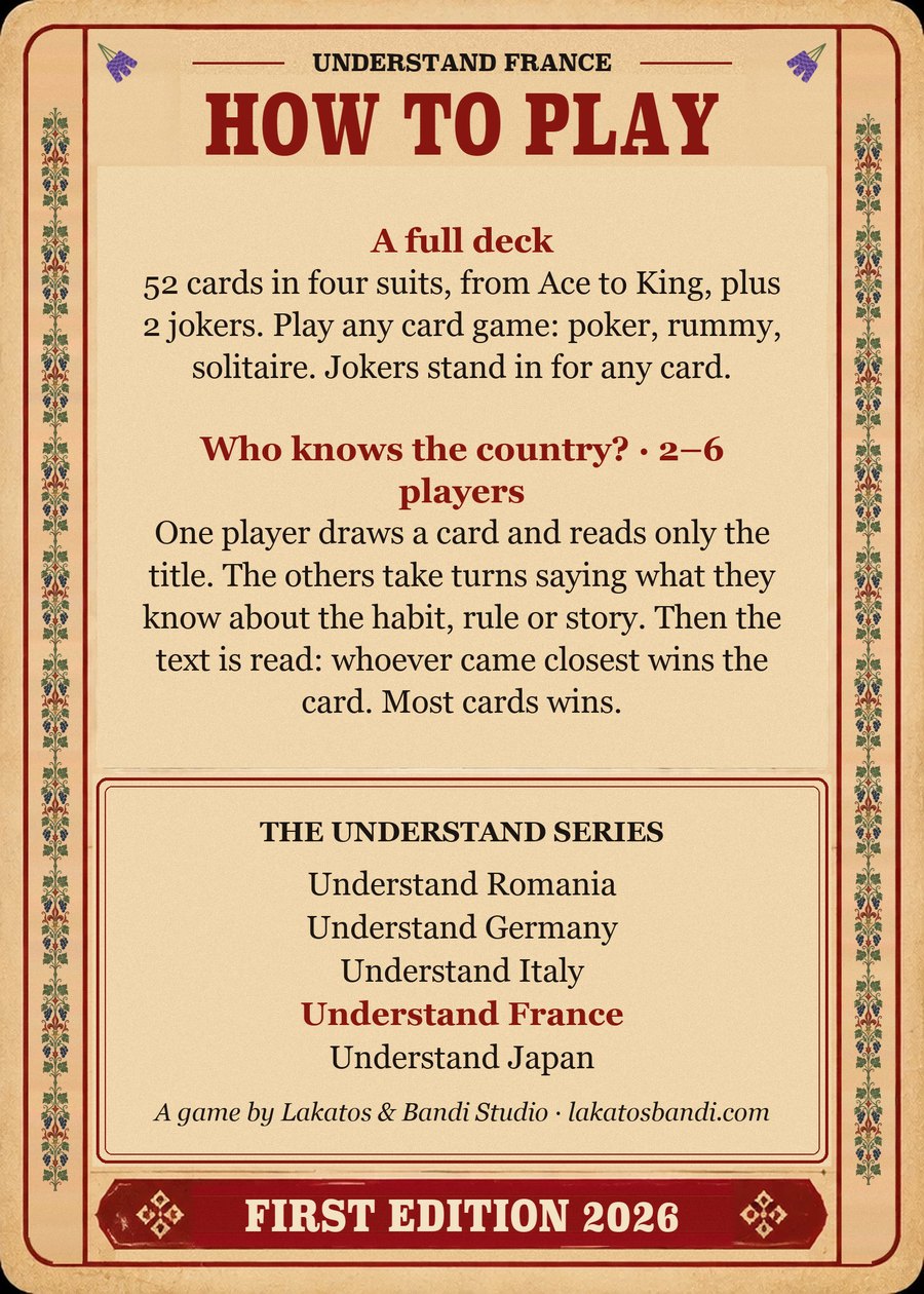 Understand France — Front and back