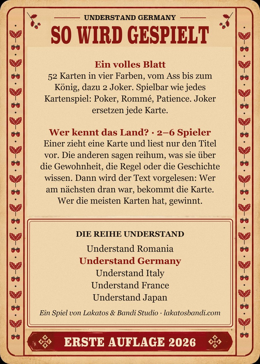 Understand Germany — Vorder- und Rückseite