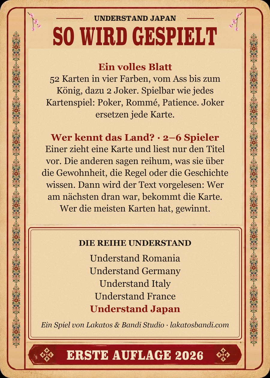 Understand Japan — Vorder- und Rückseite