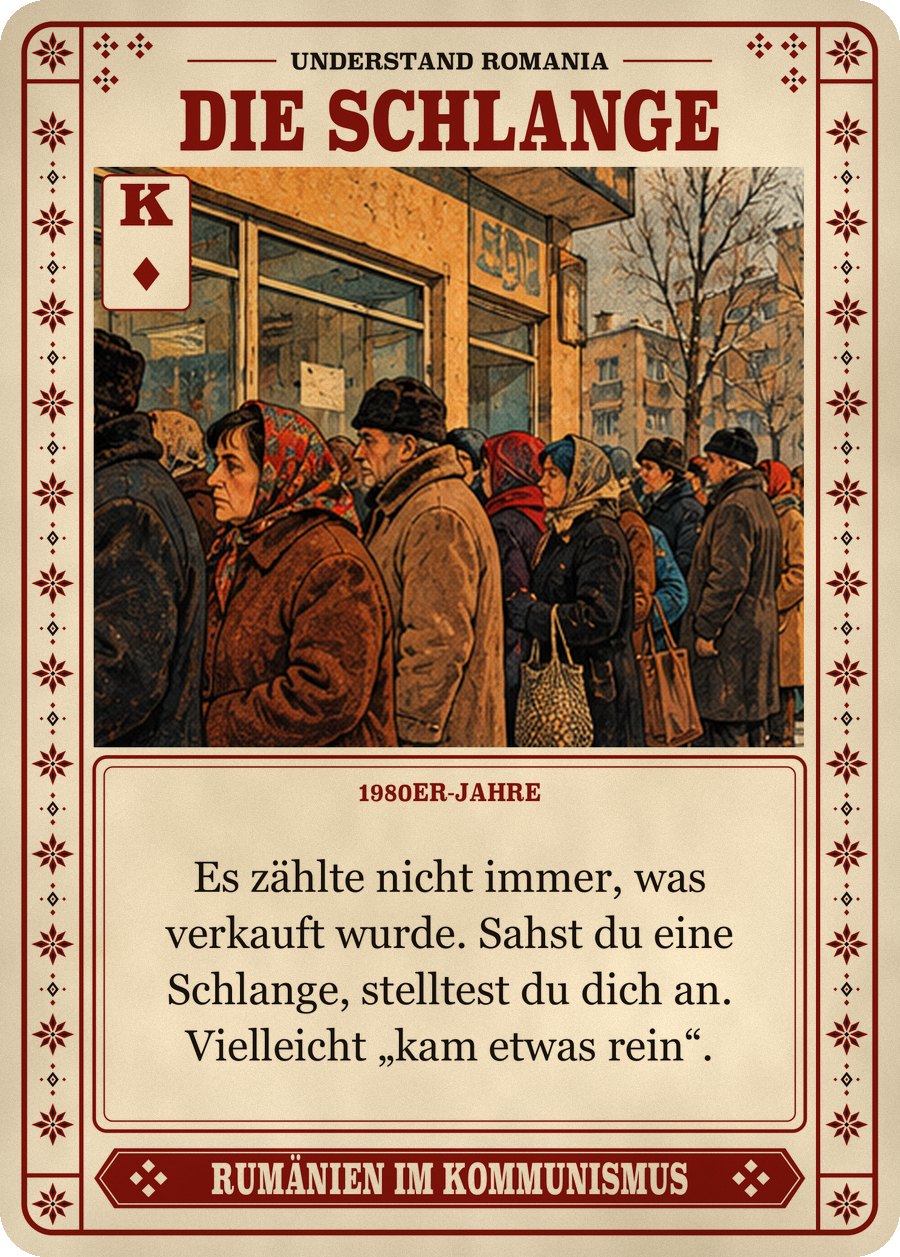 DIE SCHLANGE — 1980er-Jahre. Es zählte nicht immer, was verkauft wurde. Sahst du eine Schlange, stelltest du dich an. Vielleicht „kam etwas rein“.
