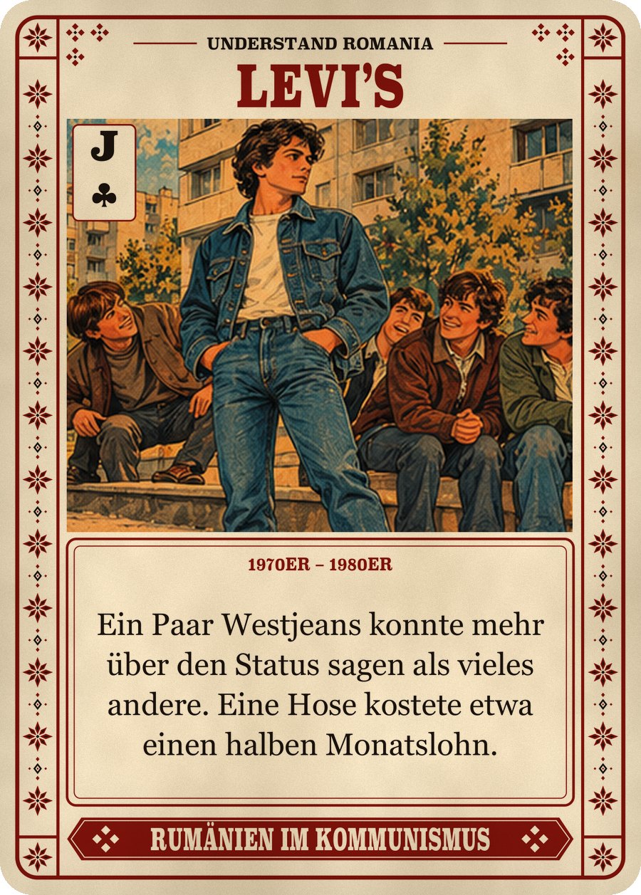 LEVI’S — 1970er – 1980er. Ein Paar Westjeans konnte mehr über den Status sagen als vieles andere. Eine Hose kostete etwa einen halben Monatslohn.