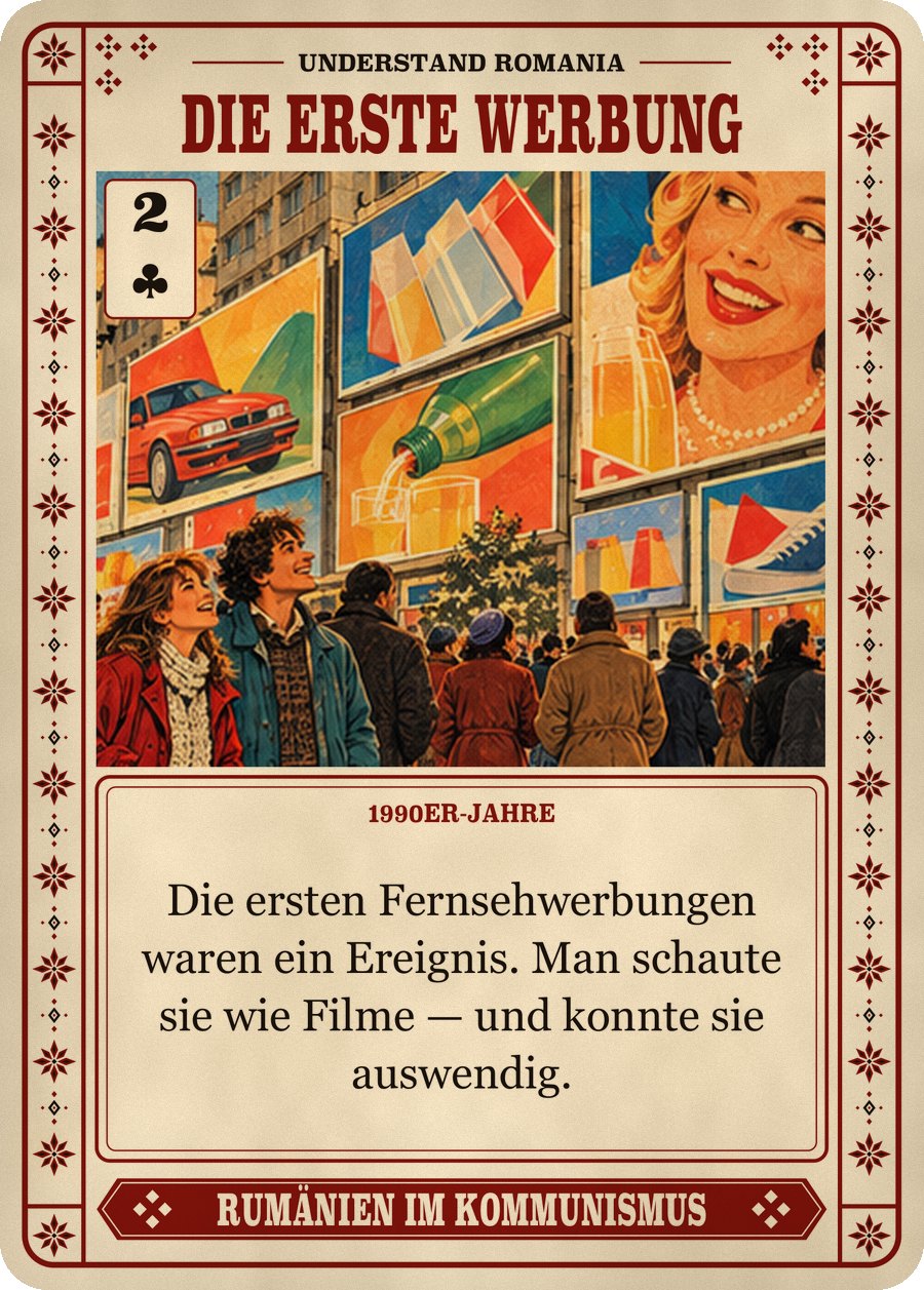 DIE ERSTE WERBUNG — 1990er-Jahre. Die ersten Fernsehwerbungen waren ein Ereignis. Man schaute sie wie Filme — und konnte sie auswendig.