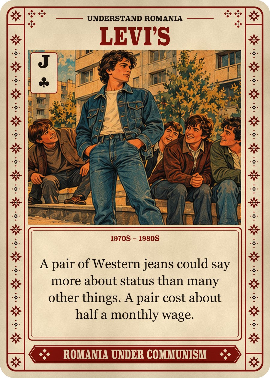 LEVI’S — 1970s – 1980s. A pair of Western jeans could say more about status than many other things. A pair cost about half a monthly wage.