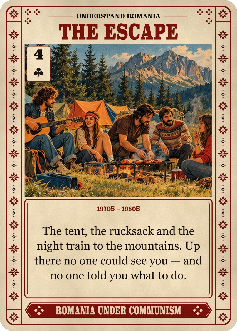 THE ESCAPE — 1970s – 1980s. The tent, the rucksack and the night train to the mountains. Up there no one could see you — and no one told you what to do.