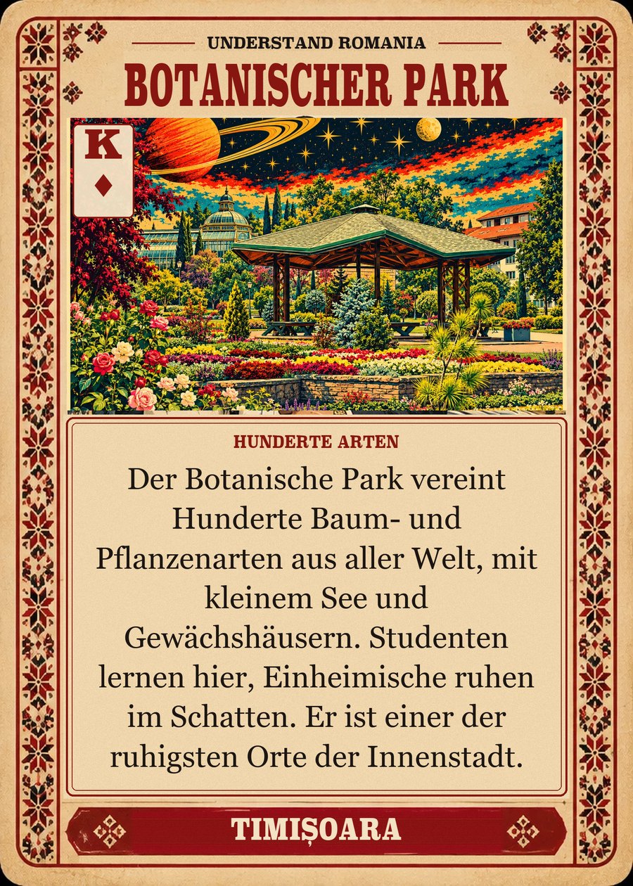 BOTANISCHER PARK — Hunderte Arten. Der Botanische Park vereint Hunderte Baum- und Pflanzenarten aus aller Welt, mit kleinem See und Gewächshäusern. Studenten lernen hier, Einheimische ruhen im Schatten. Er ist einer der ruhigsten Orte der Innenstadt.