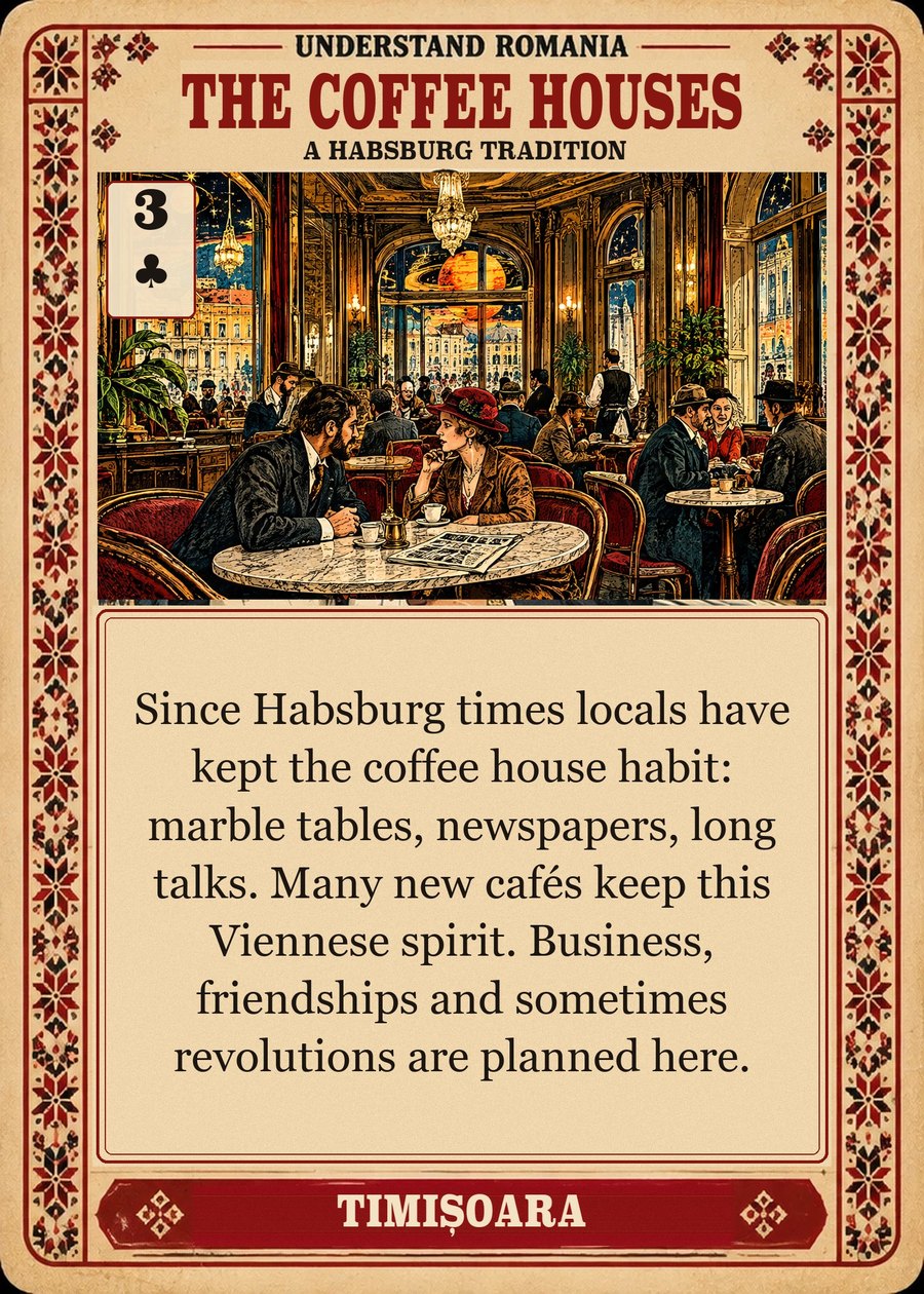 THE COFFEE HOUSES — a Habsburg tradition. Since Habsburg times locals have kept the coffee house habit: marble tables, newspapers, long talks. Many new cafés keep this Viennese spirit. Business, friendships and sometimes revolutions are planned here.