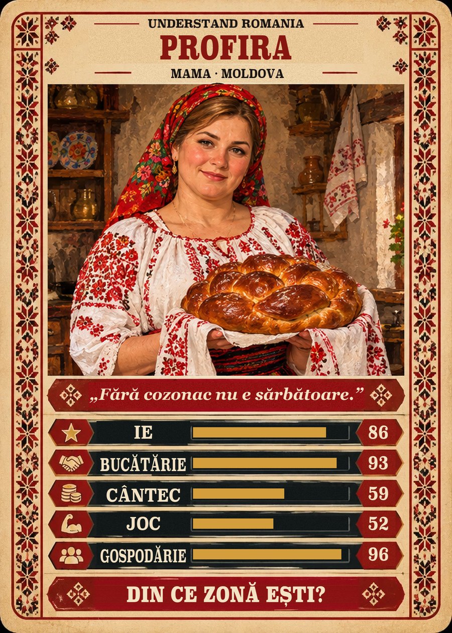 PROFIRA — Mama · Moldova. Fără cozonac nu e sărbătoare. (Ie 86, Bucătărie 93, Cântec 59, Joc 52, Gospodărie 96)