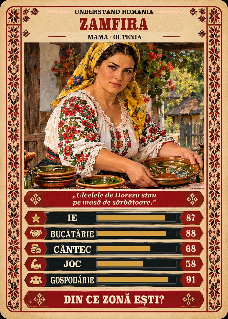 ZAMFIRA — Mama · Oltenia. Ulcelele de Horezu stau pe masă de sărbătoare. (Ie 87, Bucătărie 88, Cântec 68, Joc 58, Gospodărie 91)