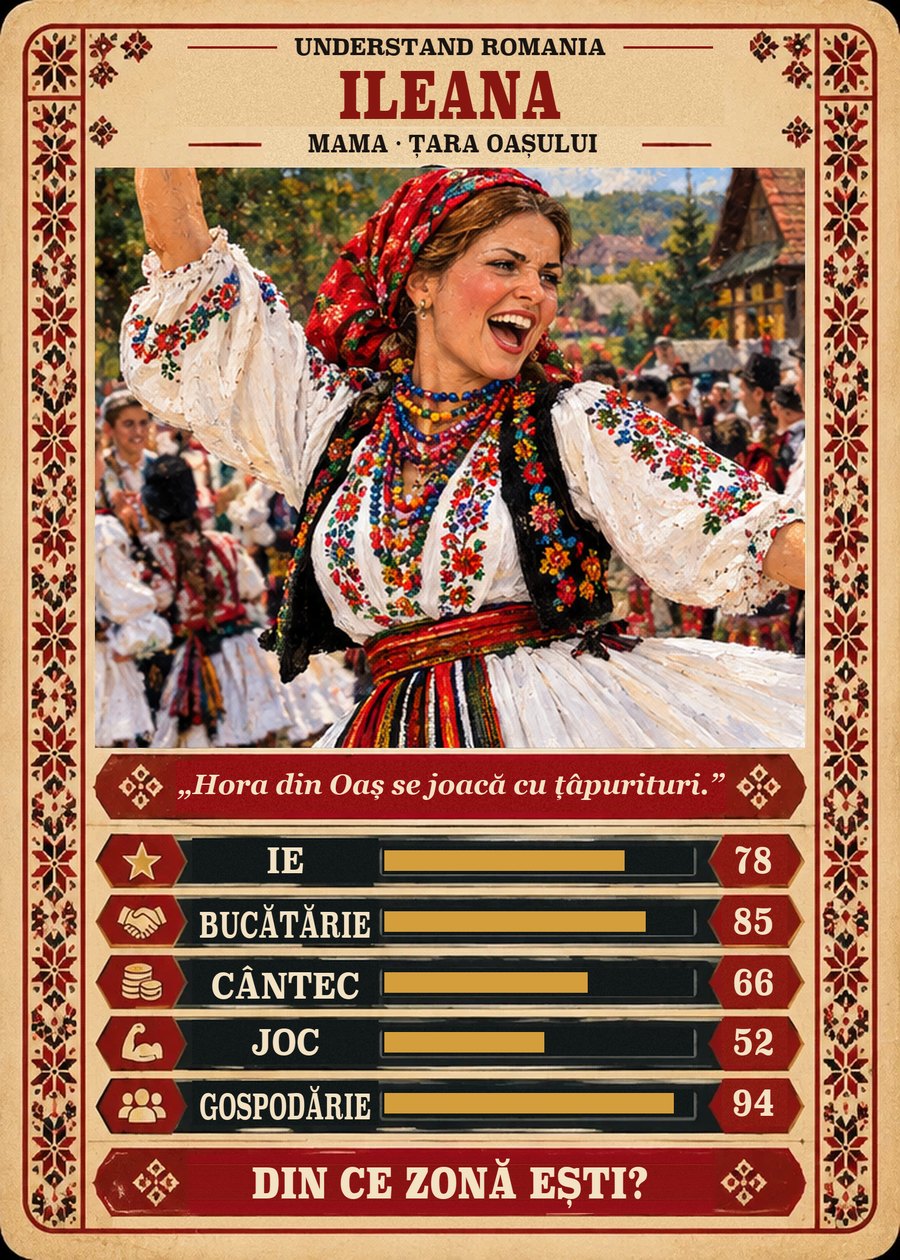 ILEANA — Mama · Țara Oașului. Hora din Oaș se joacă cu țâpurituri. (Ie 78, Bucătărie 85, Cântec 66, Joc 52, Gospodărie 94)